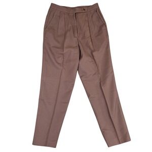 Vintage David Brooks High Waisted Pleated Wool Trousers Brown Pants Size 10